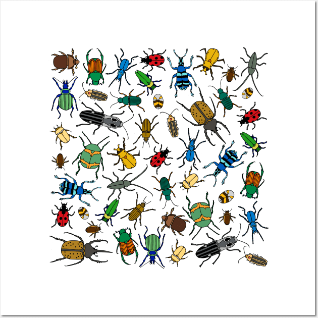 Beetles Pattern Wall Art by HLeslie Design